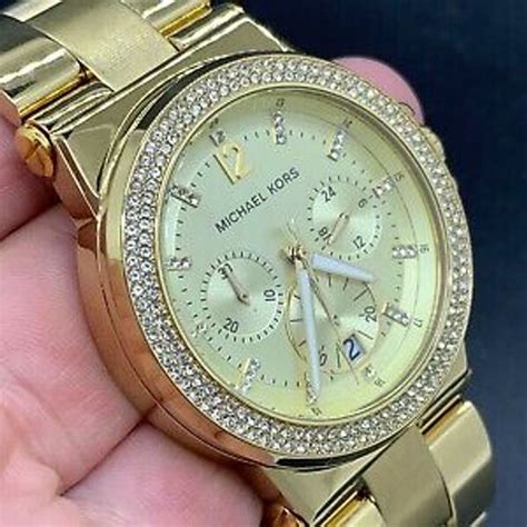 New MICHAEL KORS DYLAN MK5386 Chronograph Gold Tone 